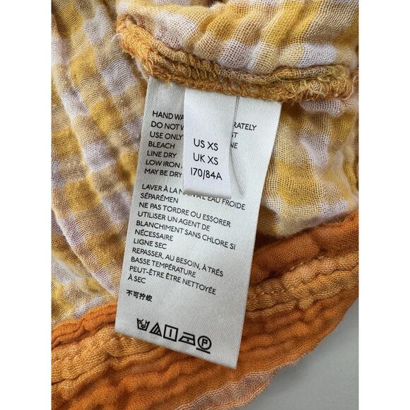 Anthropologie Pilcro Bette Babydoll Top XS Orange Flowy Peasant Gauzy Milkmaid - Picture 15 of 16
